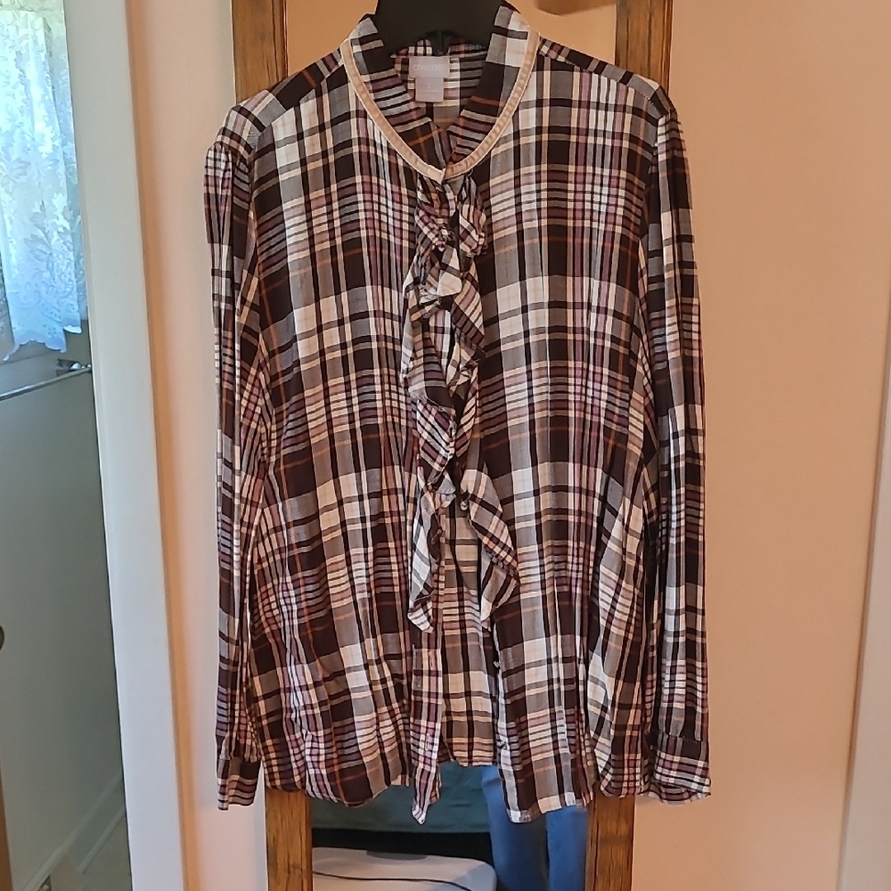 Plaid Ruffle Blouse